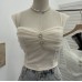 Wrinkled short sleeveless top