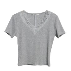 Lace lace V-neck short sleeved top Lace lace V-neck short sleeved top