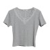 Lace lace V-neck short sleeved top