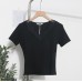 Lace lace V-neck short sleeved top