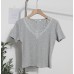 Lace lace V-neck short sleeved top
