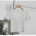 Lace lace V-neck short sleeved top
