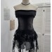 Irregular strapless top for women