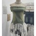 Irregular strapless top for women
