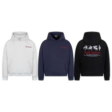 Style War Horse Print Letter Embroidery Hooded Sweatshirt Unisex Loose Casual Pullover Hoodie