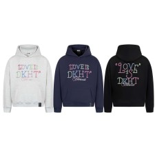 Retro Beaded Letter Embroidery Hooded Sweatshirt Unisex Loose Casual Versatile Hoodie