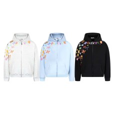 Fun Pattern Printed Hooded Cardigan Unisex Loose Casual Hip Hop Jacket