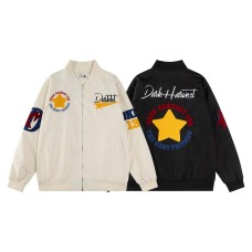 High Street Style Star Letter Embroidery Stand Collar Jacket Unisex Loose Casual Versatile Outerwear