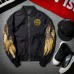 Style Men's Jacket with Golden Wings Embroidery Harajuku MA-1 Flight Jacket Trendy Brand Couple Baseball Jacket for Women