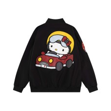 Street Style Cartoon Cat Letter Embroidery Jacket Unisex Loose Casual Leather Jacket Street Style Cartoon Cat Letter Embroidery Jacket Unisex Loose Casual Leather Jacket