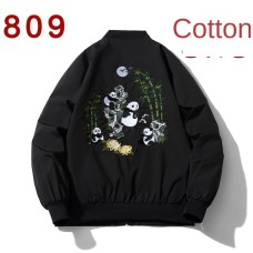 Style Panda Embroidery Baseball Jacket Men Pilot Jacket Versatile Couple Outerwear Women Black