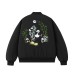 Style Panda Embroidery Baseball Jacket Men Pilot Jacket Versatile Couple Outerwear Women Black