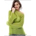 Thin Large Round Neck Flare Sleeve Knitted T-Shirt Women's Transparent Hollow Knitted Top