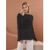 Thin Large Round Neck Flare Sleeve Knitted T-Shirt Women's Transparent Hollow Knitted Top