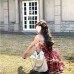 Little Height White-Enhancing Red Fluffy Short Skirt Lace Trim Elegant Strapless Dress