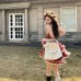 Little Height White-Enhancing Red Fluffy Short Skirt Lace Trim Elegant Strapless Dress