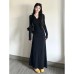 Outfit Set High-Grade Black Hoodie Dress Women Long Dress