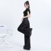 Loose Wide-Leg Denim Pants for Women High-Waist Draped Straight Ankle-Length Trousers