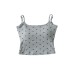 Short top with breast pad polka dot print and strapless design