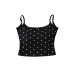 Short top with breast pad polka dot print and strapless design