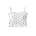Short top with breast pad polka dot print and strapless design