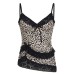 Lace patchwork leopard print V-neck slimming vest top for women