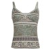 Bohemian style printed V-neck retro vest