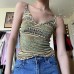 Bohemian style printed V-neck retro vest
