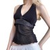 Polka print neck strap V-neck backless sexy top for women