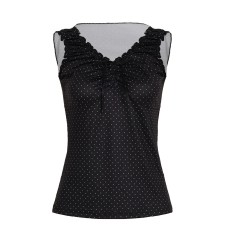 Polka dot vest women's V-neck strap sleeveless base top