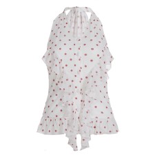 Polka dot mesh micro transparent hanging neck strap backless small camisole vest
