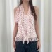 Polka dot mesh micro transparent hanging neck strap backless small camisole vest