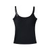 Spliced leather shoulder strap slim fit camisole top