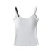 Spliced leather shoulder strap slim fit camisole top