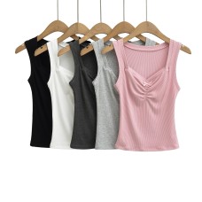 Chest pleated bow slimming top Chest pleated bow slimming top