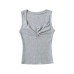 Chest pleated bow slimming top