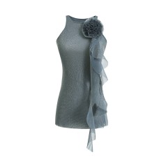 Sparkling gold wire mesh sleeveless top