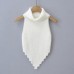Sleeveless irregular high neck backless camisole top