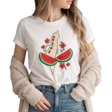 Fruit printed top with short sleeves