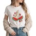 Fruit printed top with short sleeves