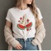 Fruit printed top with short sleeves
