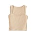 High waisted short top with exposed navel and solid color base