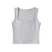 High waisted short top with exposed navel and solid color base