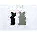 Solid color narrow shoulder elastic slim fit base camisole sleeveless tank top