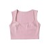 Double layered square neck short sleeveless crop top with exposed navel