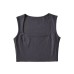 Double layered square neck short sleeveless crop top with exposed navel