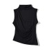 Slim fit base pleated irregular top