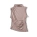 Slim fit base pleated irregular top