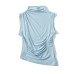 Slim fit base pleated irregular top