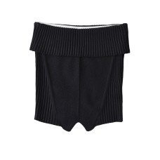 Irregular hemline tight knit chest hugging top